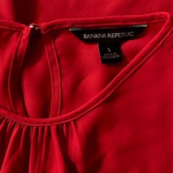 Banana Republic Red 3/4 Sleeve Blouse Size S - Picture 2 of 2